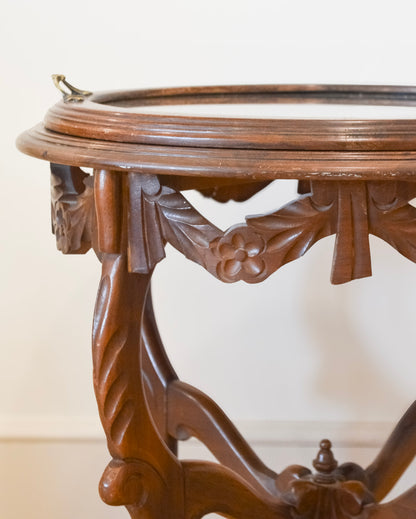 Antique Round Wooden Salon Table