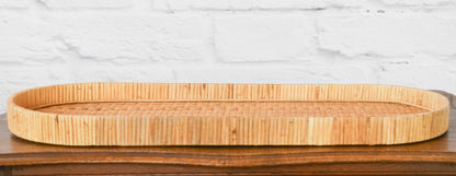 Handwoven Oval Rattan Tray