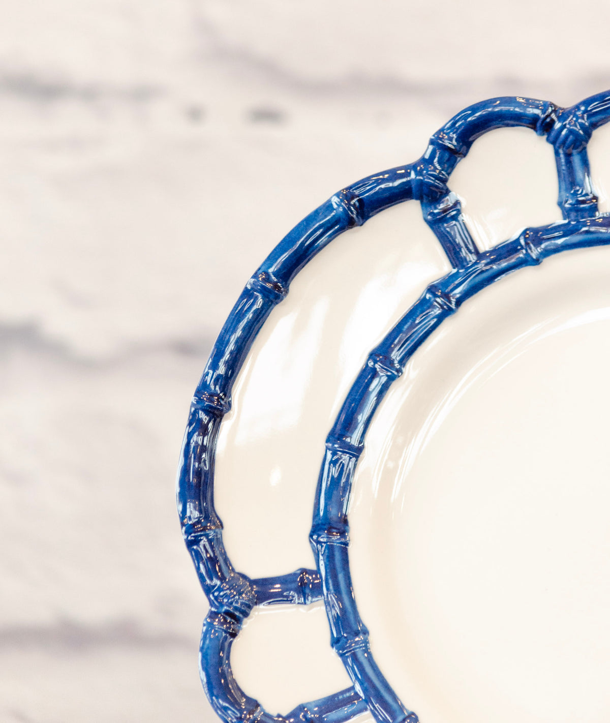 Blue Bamboo Accented Plate Set