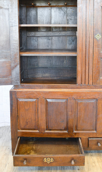 English Large Peg Constructed Oak Cupboard