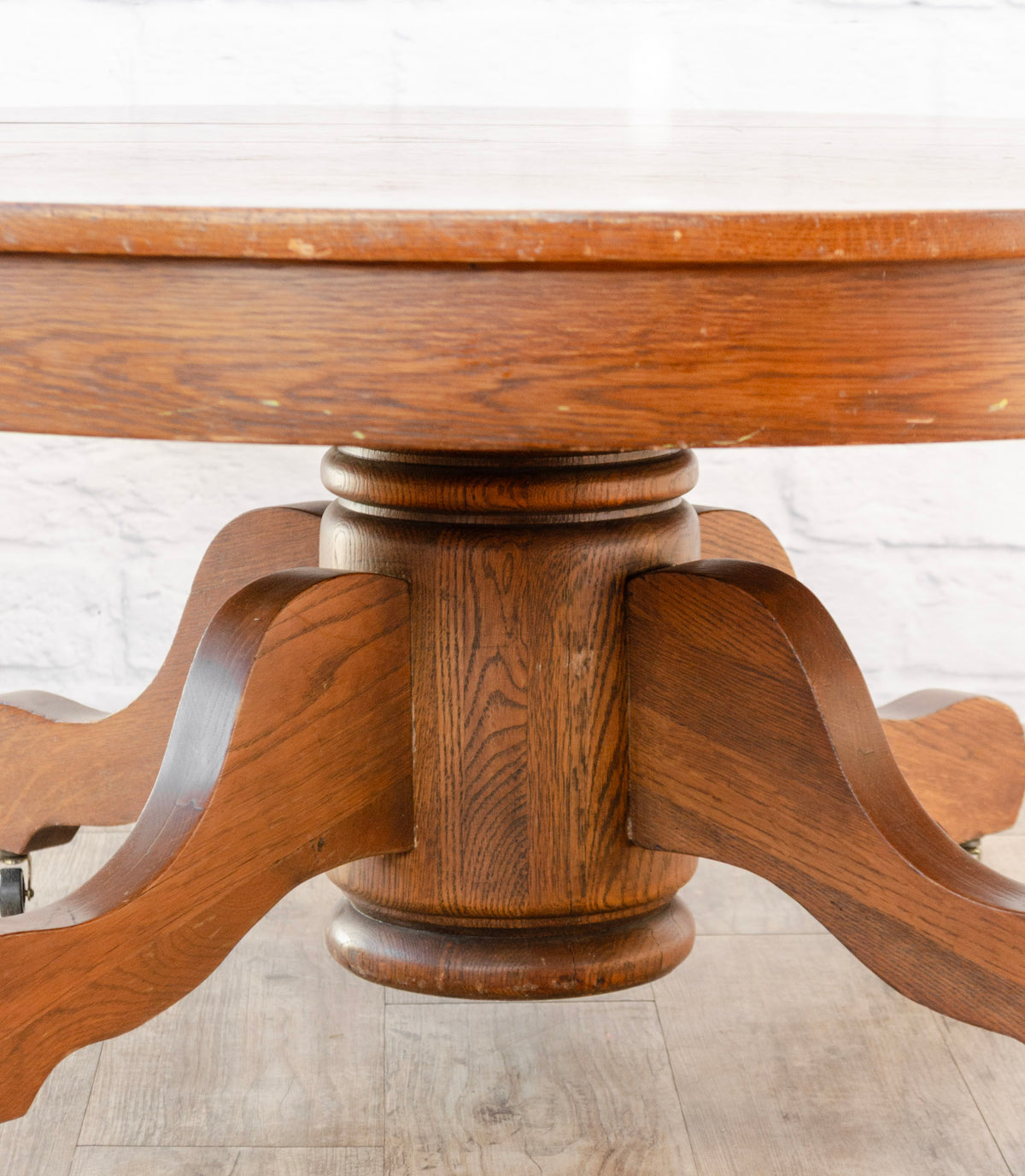 Large American Oak Round Coffee Table