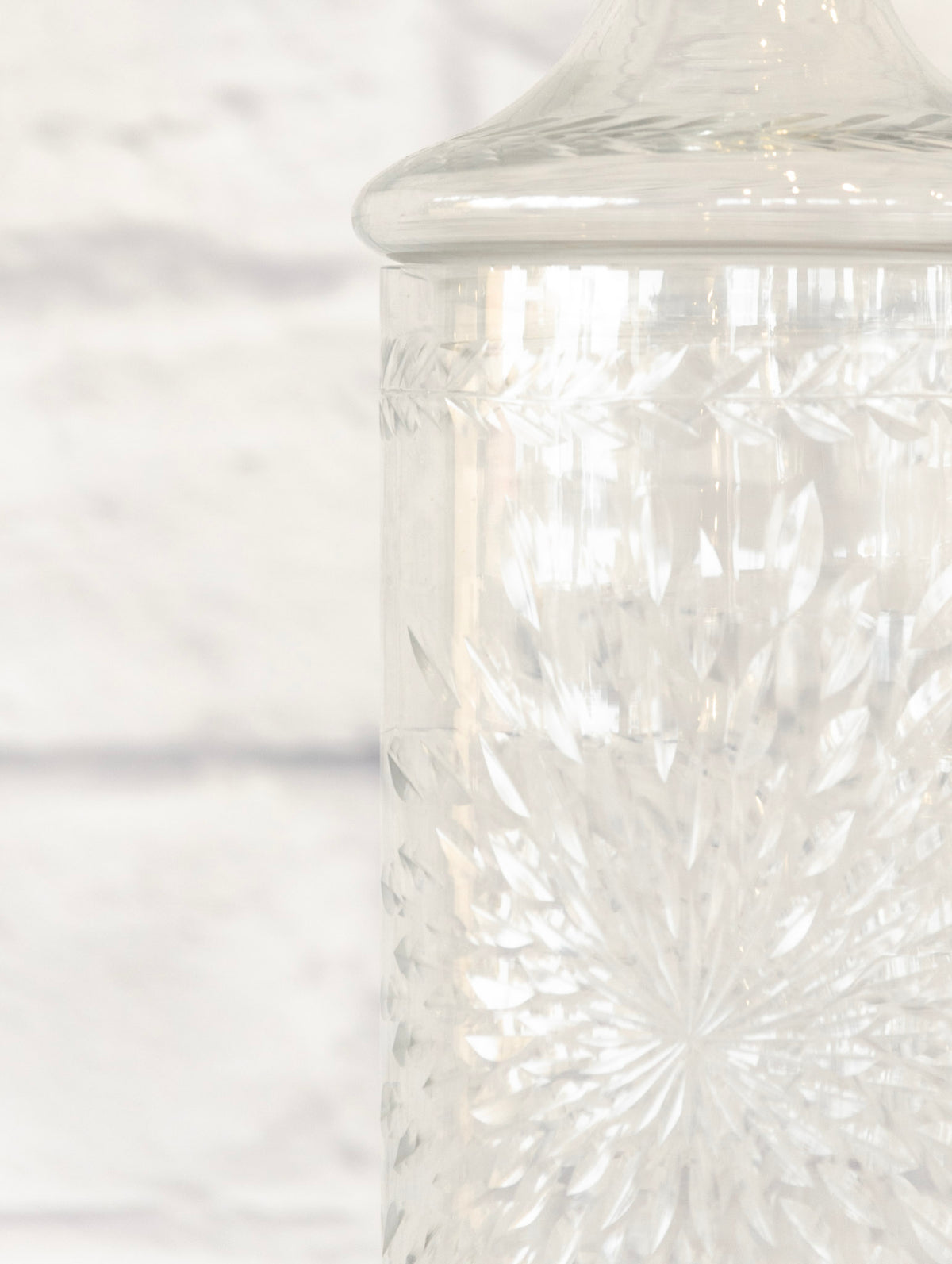 Hand-Etched Glass Apothecary Jar