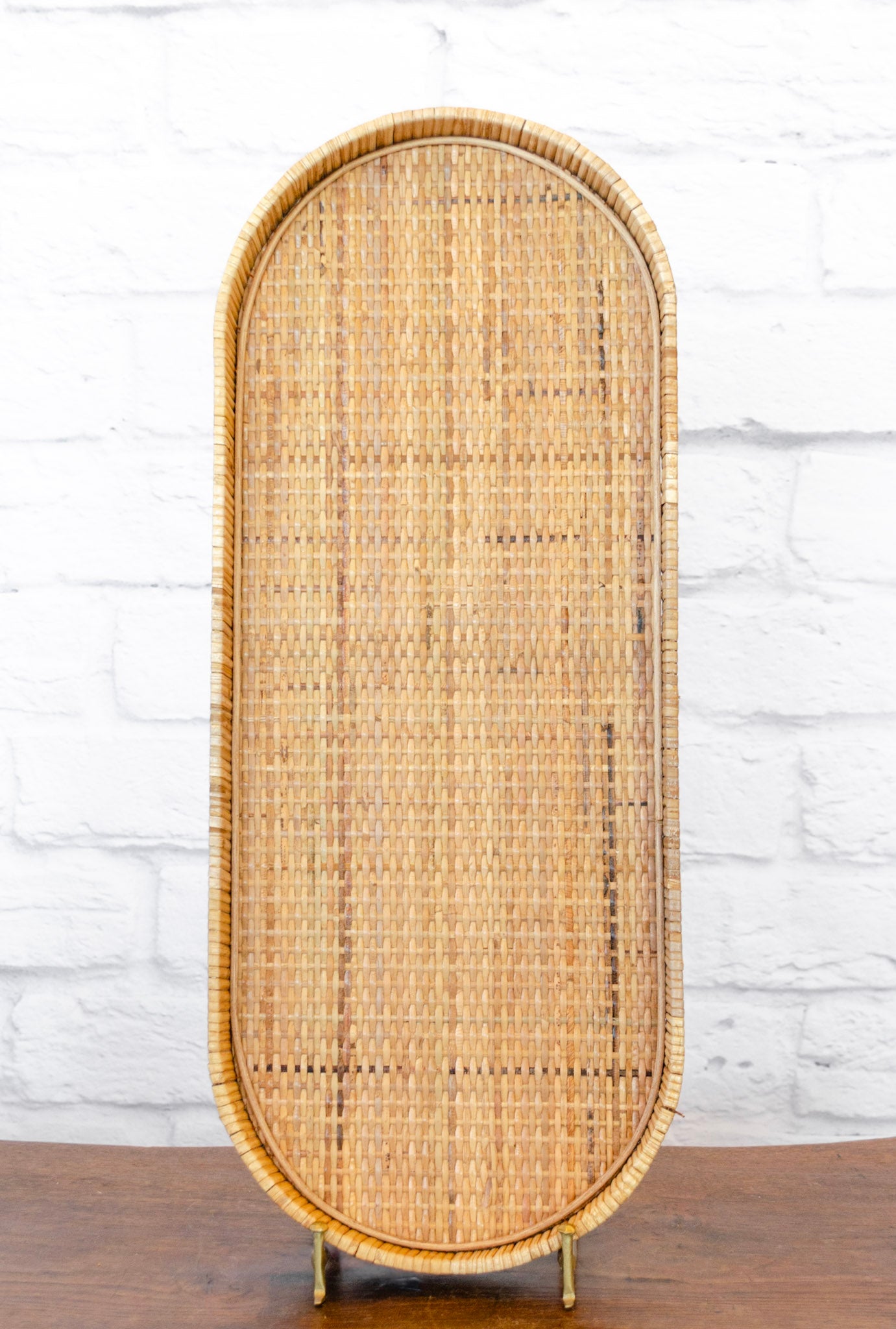 Handwoven Oval Rattan Tray