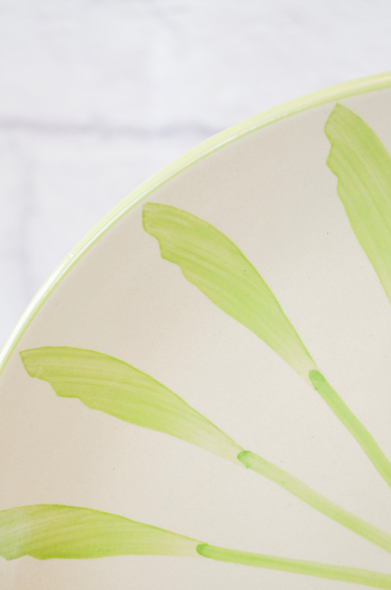 Set of Hand-Painted Stoneware Plates