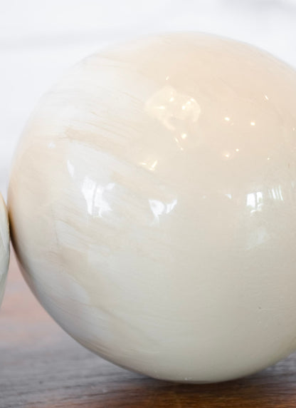 White Enameled Iron Orb