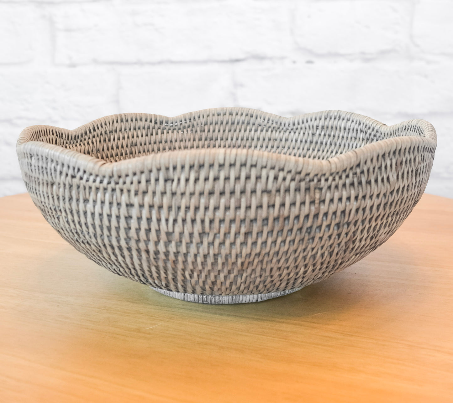 Lucy Scalloped Edge Rattan Bowl