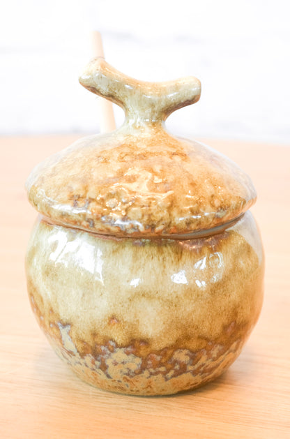 Reactive Glaze Stoneware Acorn Canister Collection