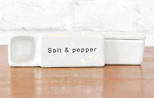 Labeled Salt & Pepper Pinch Pot