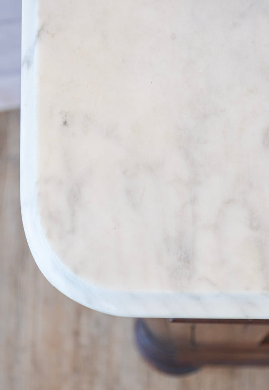 Victorian Marble Top Walnut Washstand