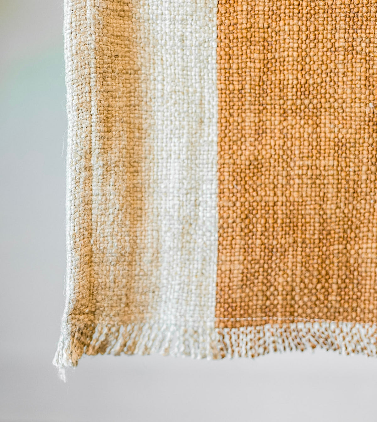 Natural Cotton & Linen Fringed Table Runner