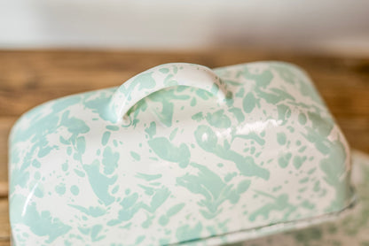 Splatterware Enamel Metal Butter Dish