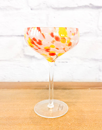 Lets Party Confetti Glass Coupe