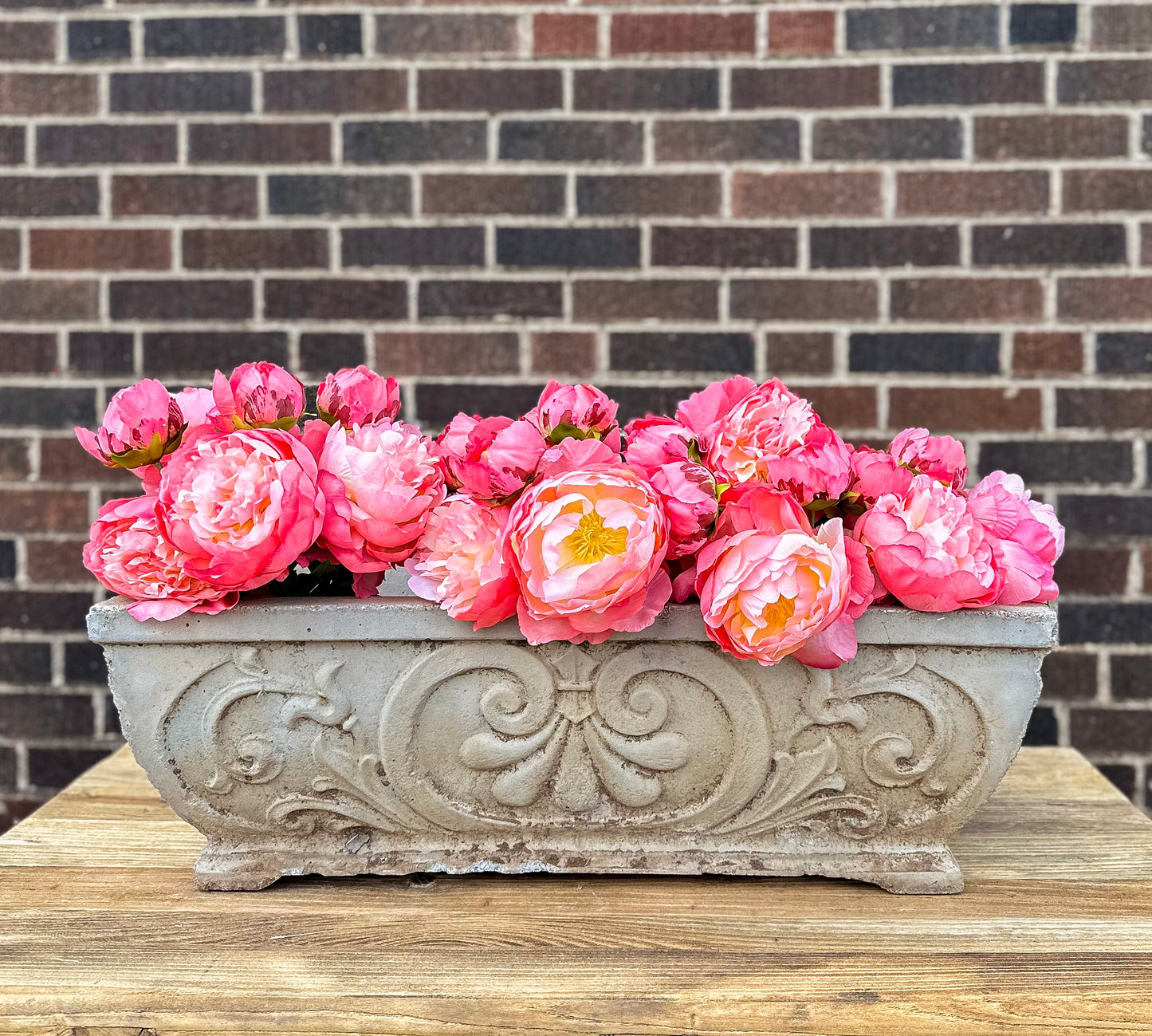 Vintage Ornate Cement Planter