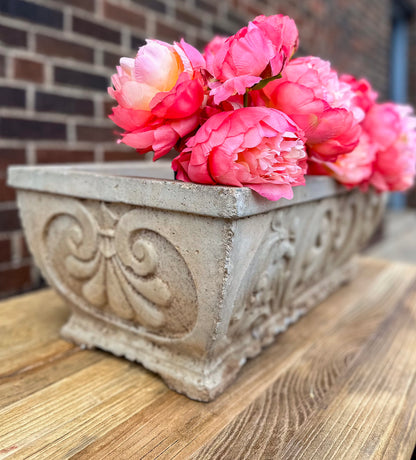 Vintage Ornate Cement Planter