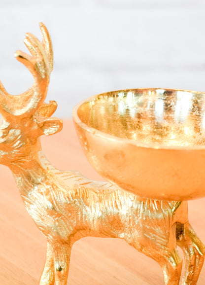 Metal Reindeer Decorative Bowl