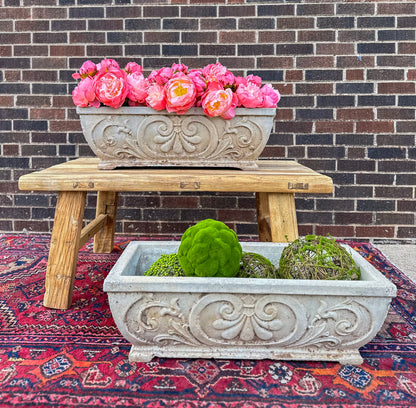Vintage Ornate Cement Planter