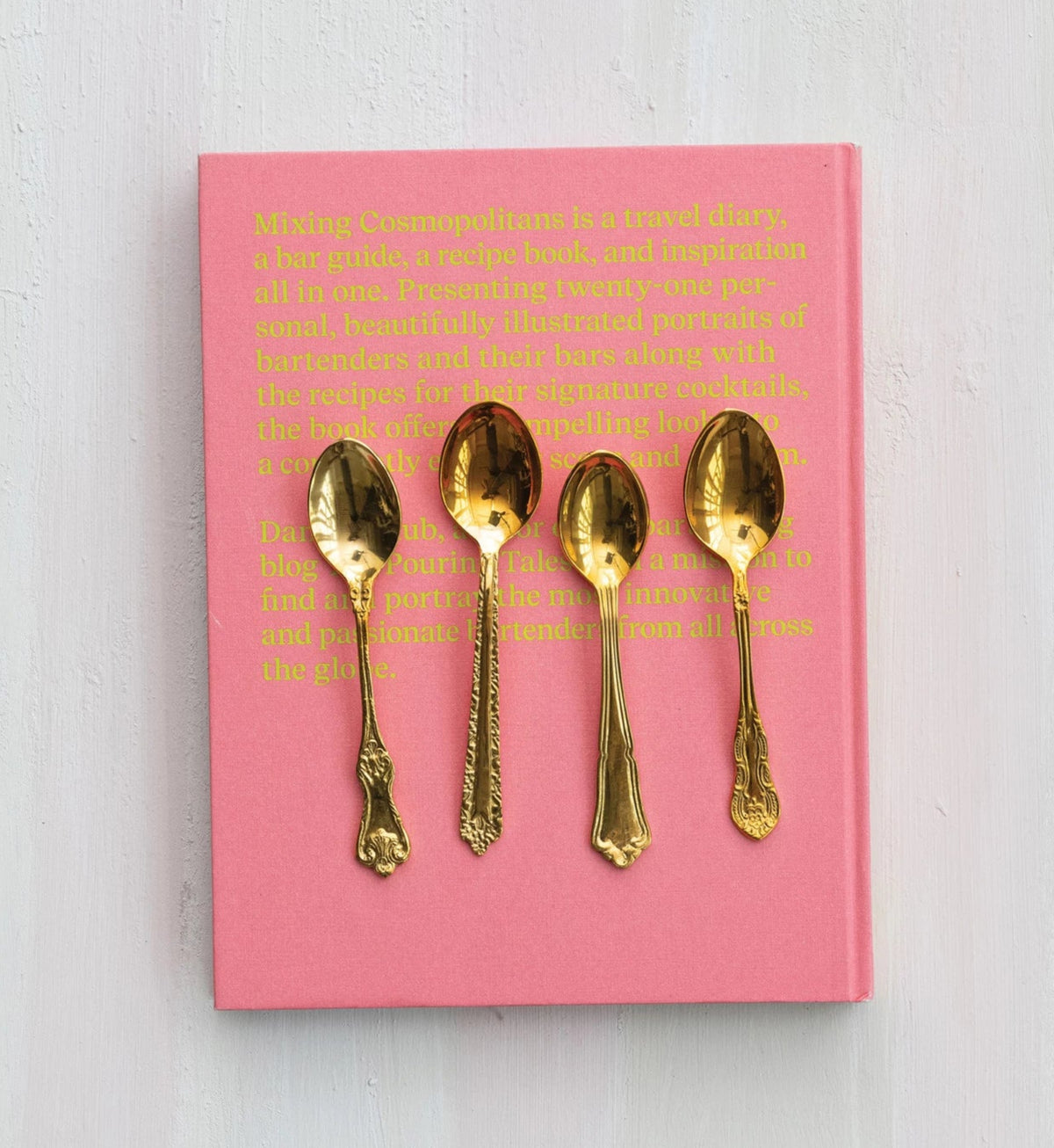 Set of 4 Classic Embossed Brass Spoons