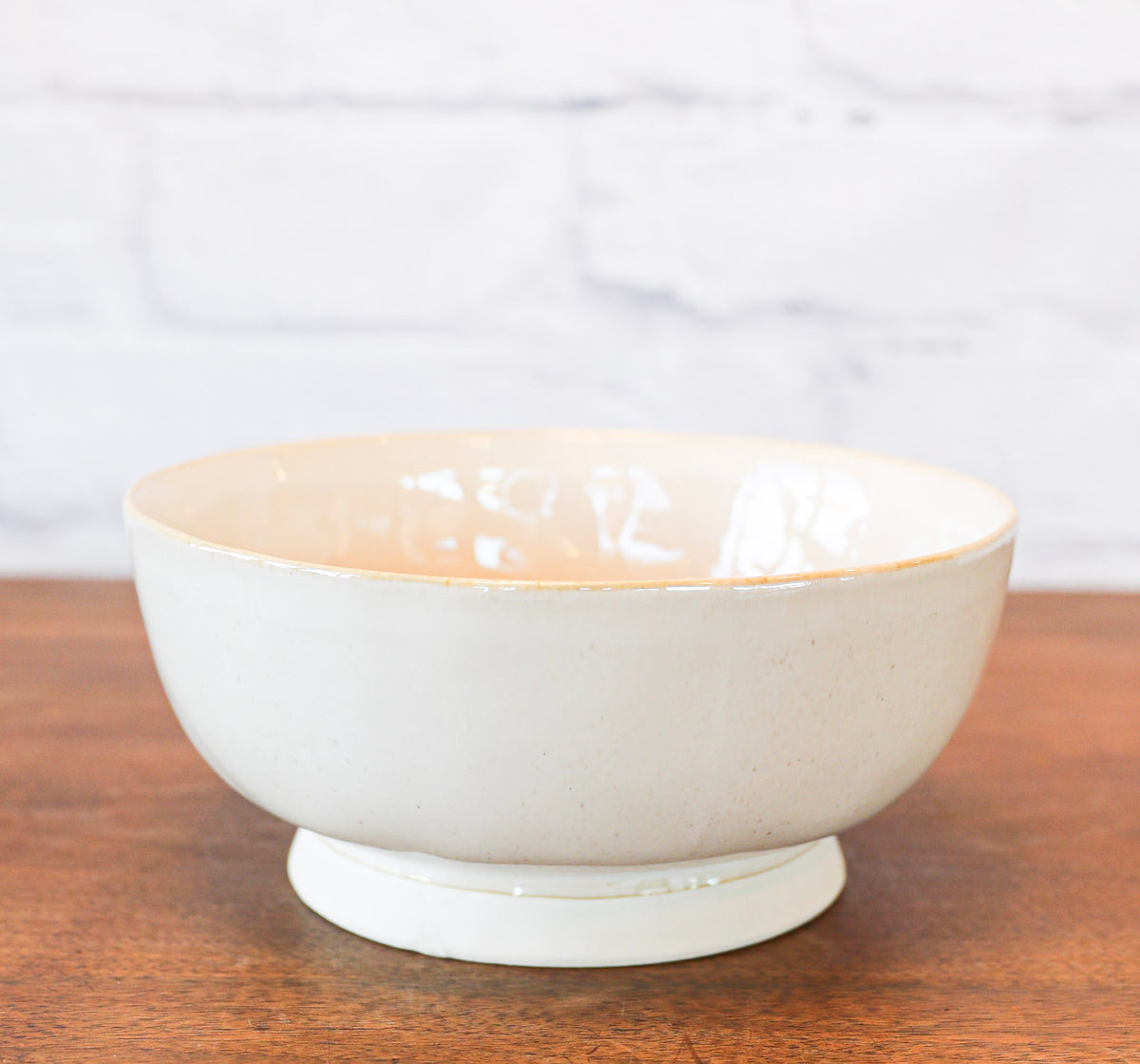 Organic Stoneware Footed Bowl