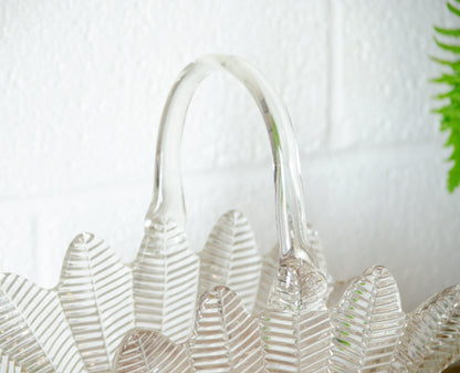 1940's French Style Glass Feather Basket