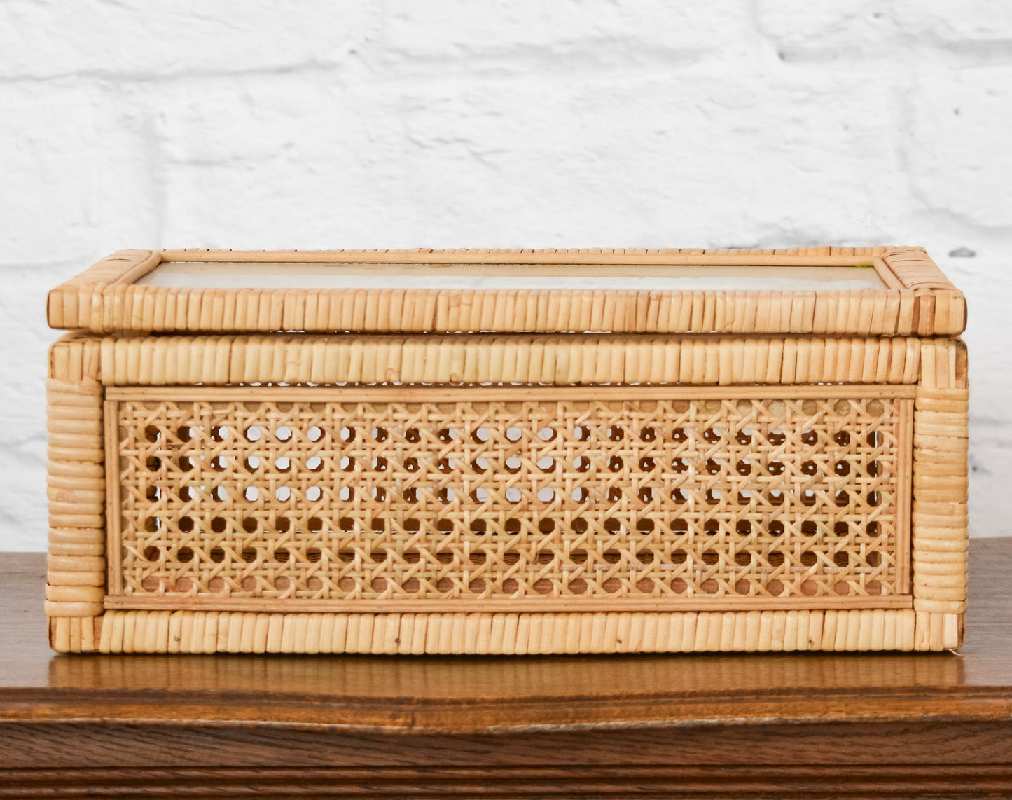 Rattan & Glass Display Box