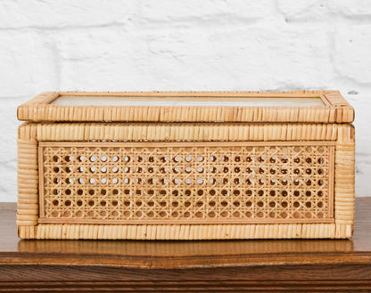 Rattan & Glass Display Box