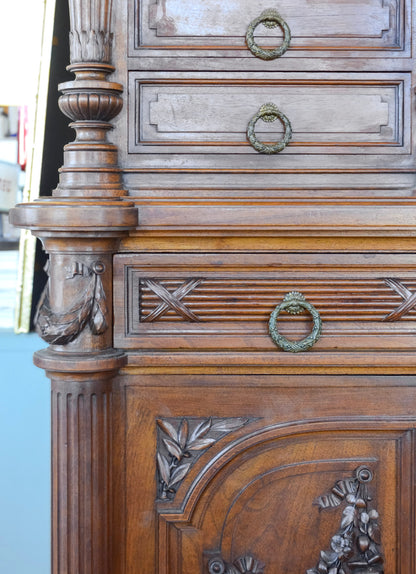 Grand Louis XVI Style Walnut Buffet