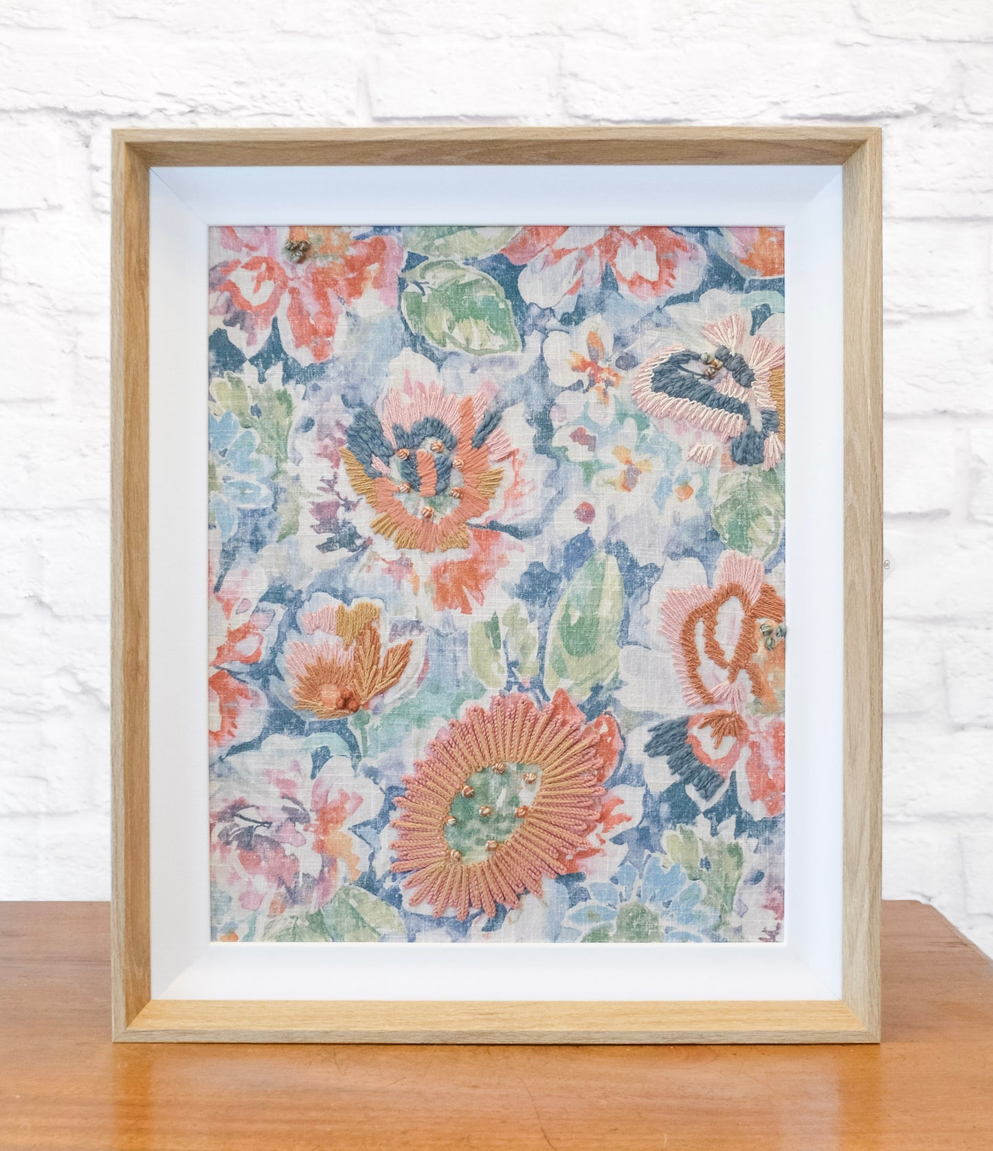 Linen Textured Floral Wall Art