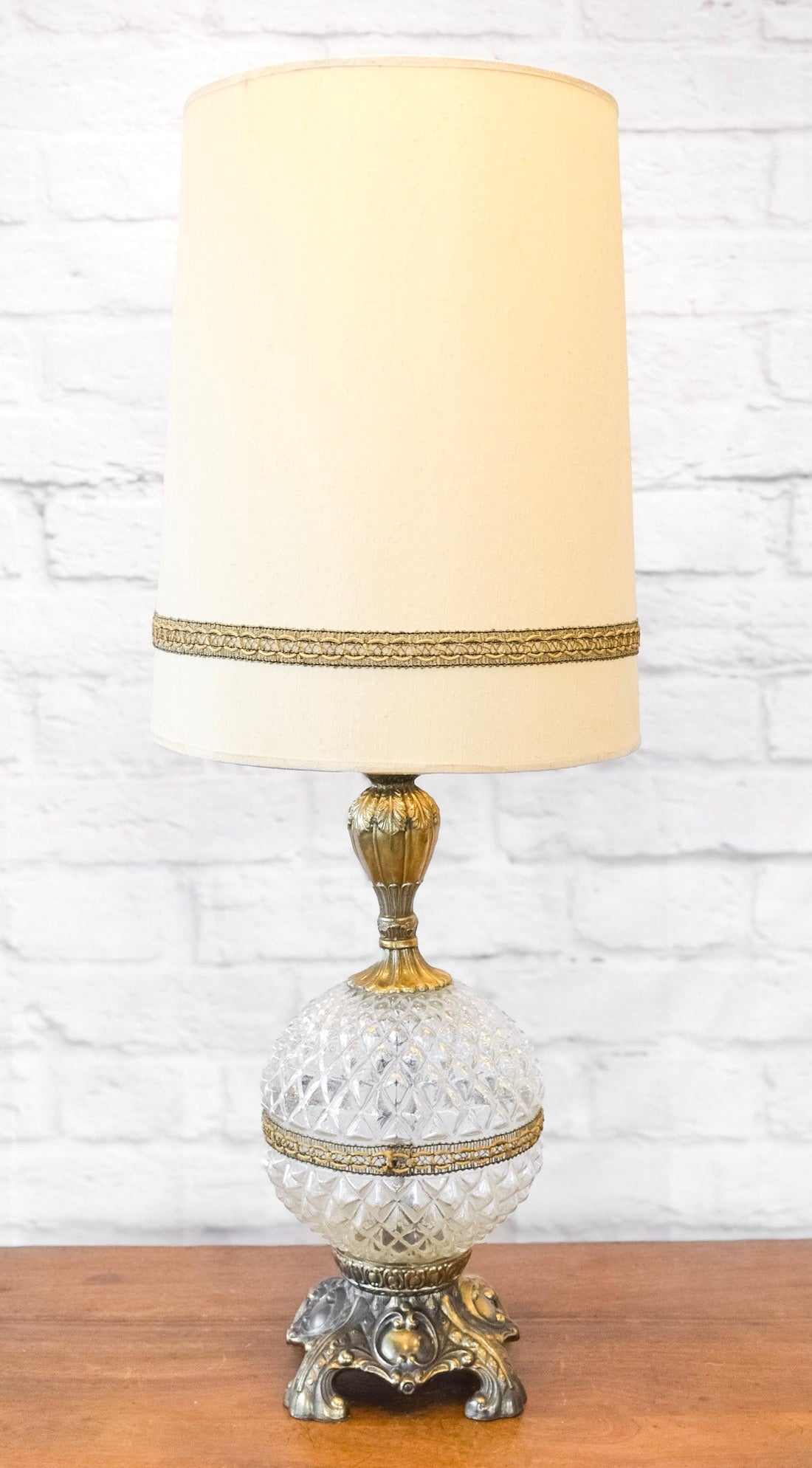 Large Vintage Beaded Lamp