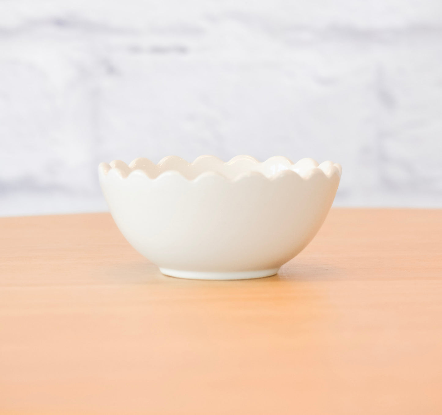 Scalloped Edge Stoneware Mini Bowl