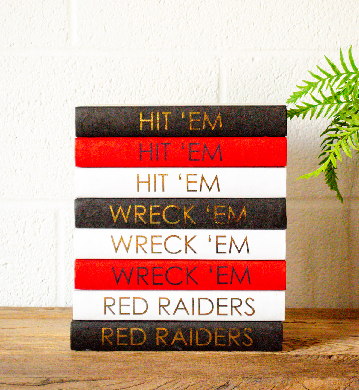 "Hit 'Em Wreck 'Em Red Raiders" Decorative Books