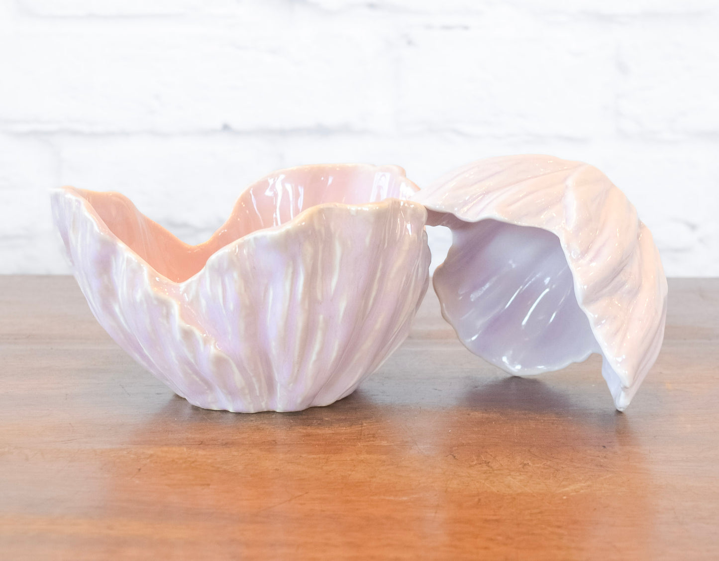 Set of 2 Pastel Flower Stoneware Bowls