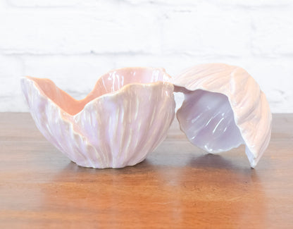 Set of 2 Pastel Flower Stoneware Bowls