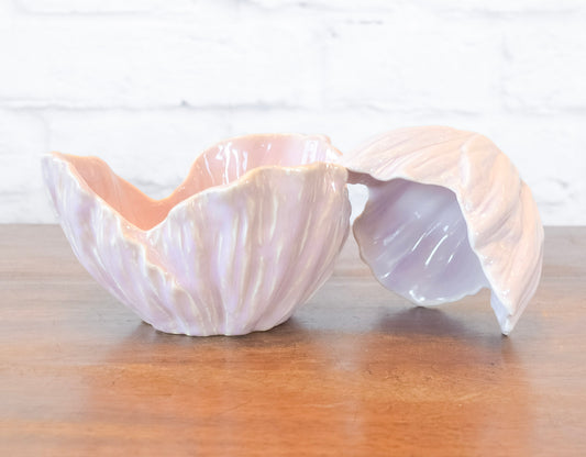 Set of 2 Pastel Flower Stoneware Bowls