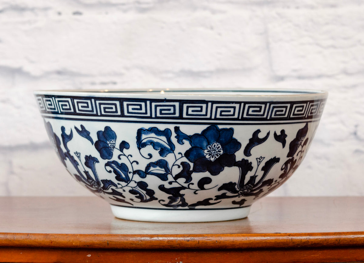 Classic Blue & White Lotus Bowl