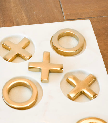 White & Gold Tic-Tac-Toe Set