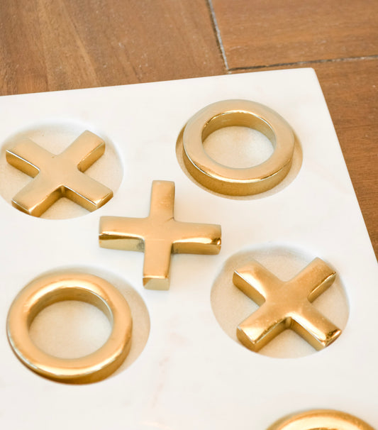 White & Gold Tic-Tac-Toe Set