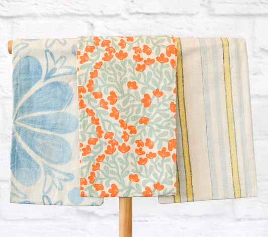 Vintage-Inspired Patterned Cotton Tea Towel