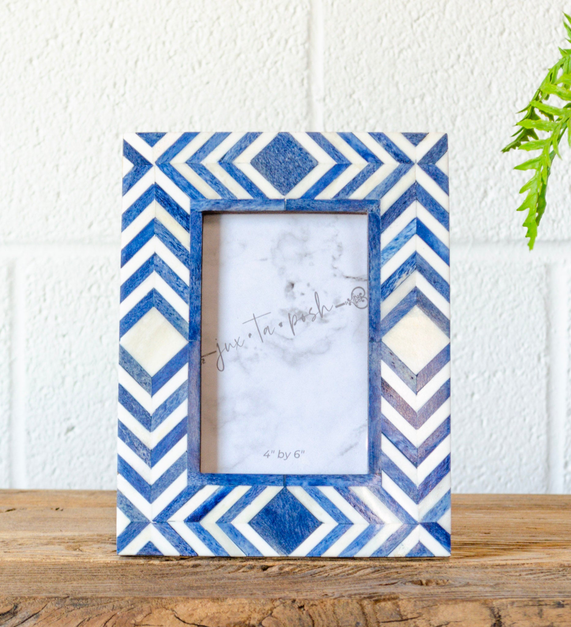 Idyllic White & Blue Bone Frame – JUX•TA•POSH HOME
