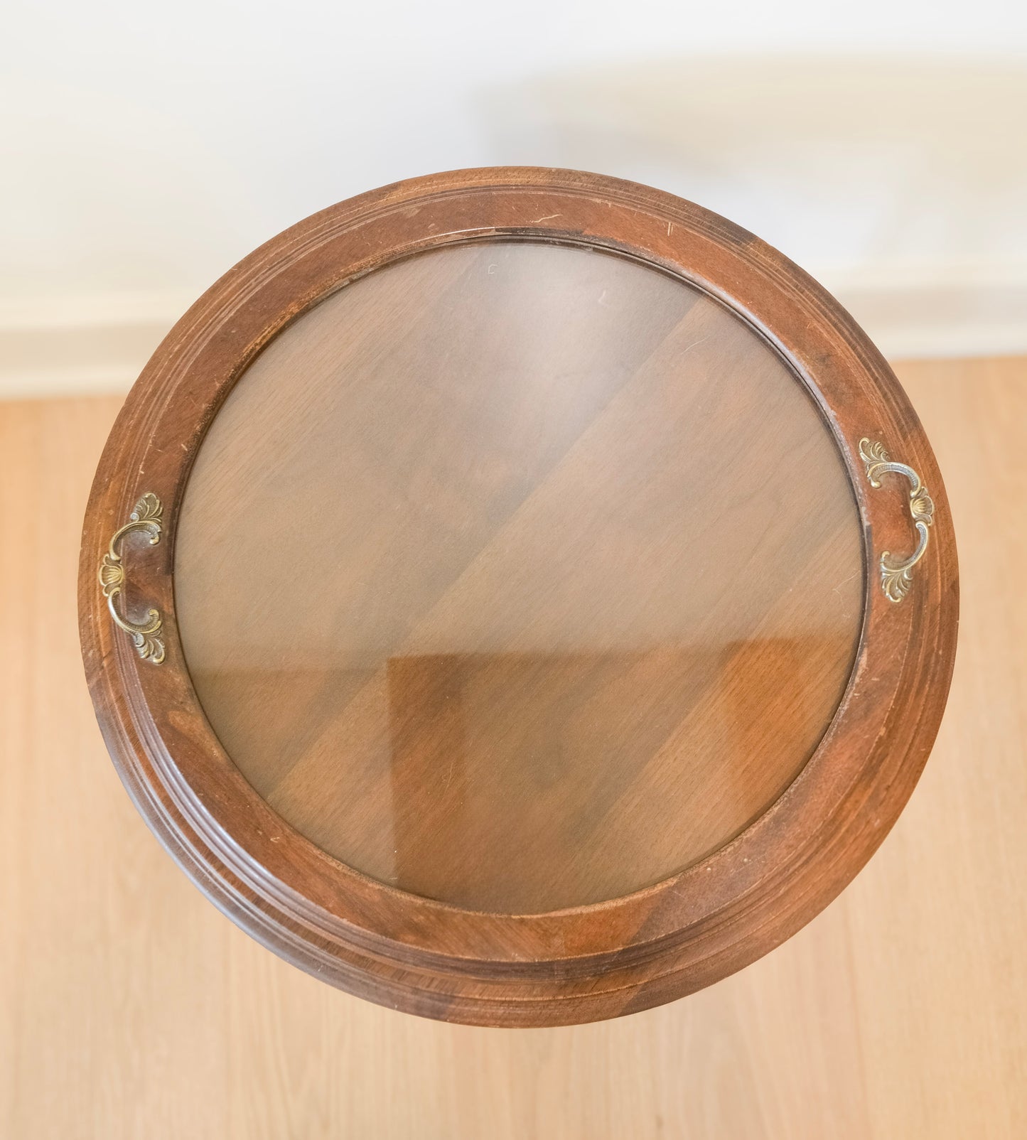 Antique Round Wooden Salon Table