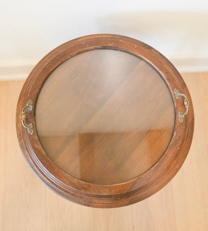 Antique Round Wooden Salon Table