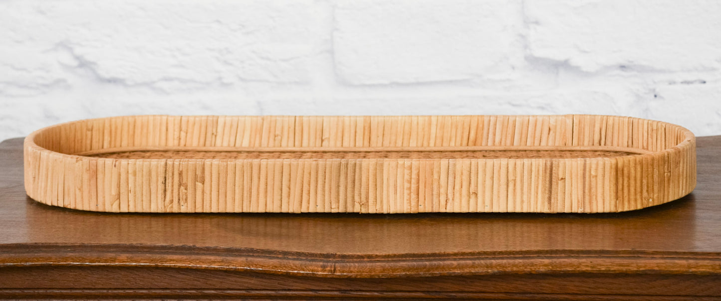 Handwoven Oval Rattan Tray