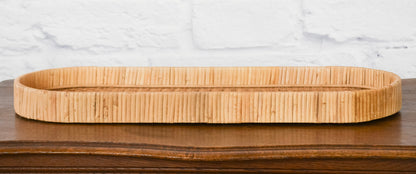 Handwoven Oval Rattan Tray