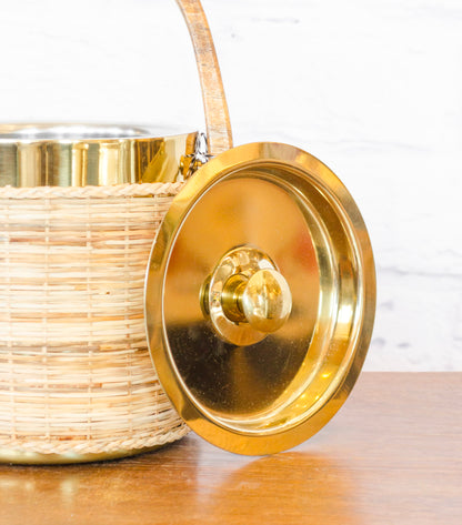 Rattan & Stainless Steel Ice Bucket