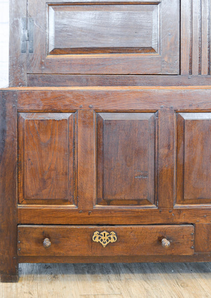 English Large Peg Constructed Oak Cupboard