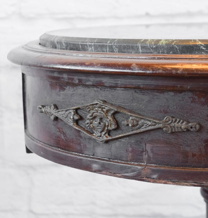 Mahogany Marble Top Ormolu Trimmed Salon Table