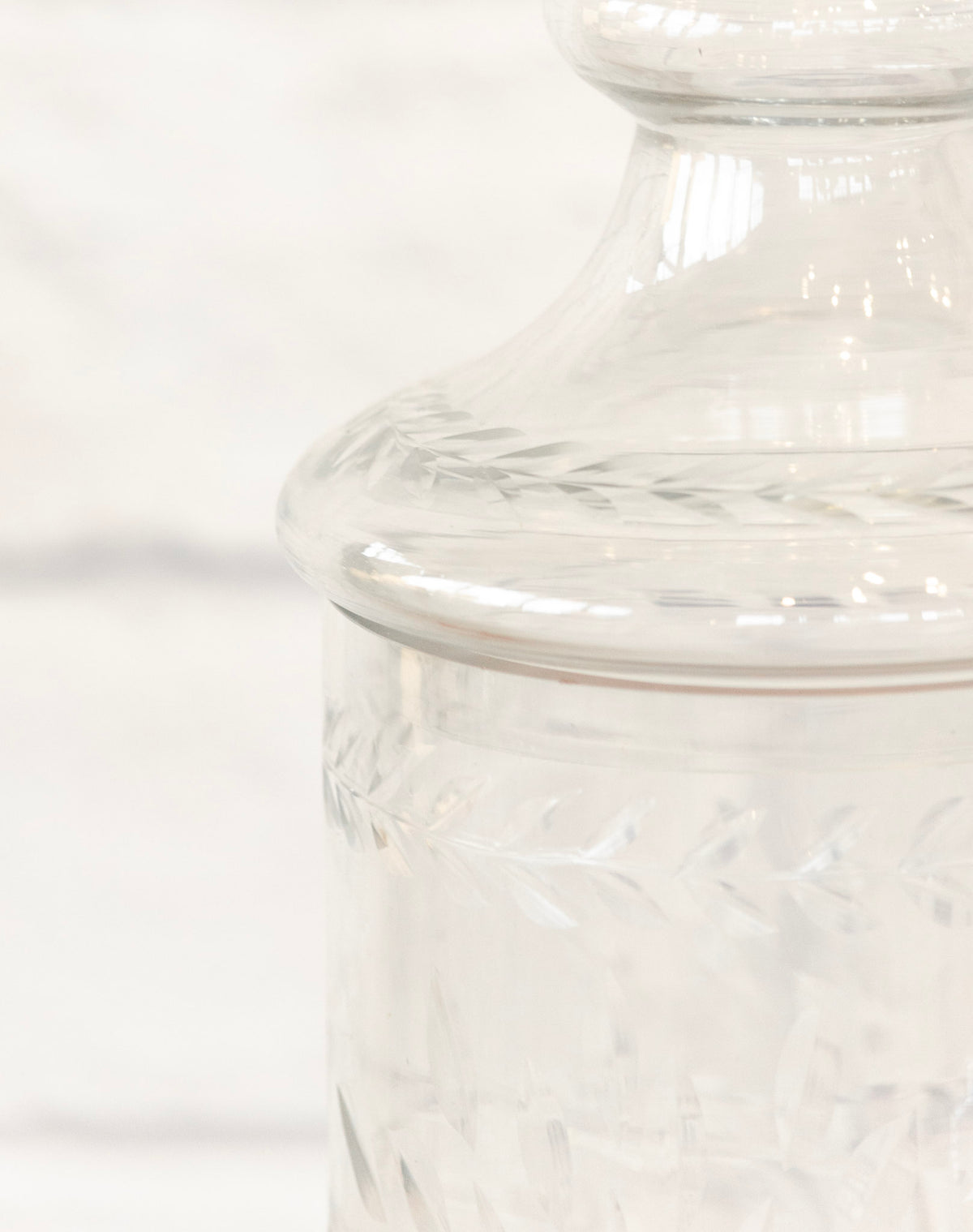 Hand-Etched Glass Apothecary Jar