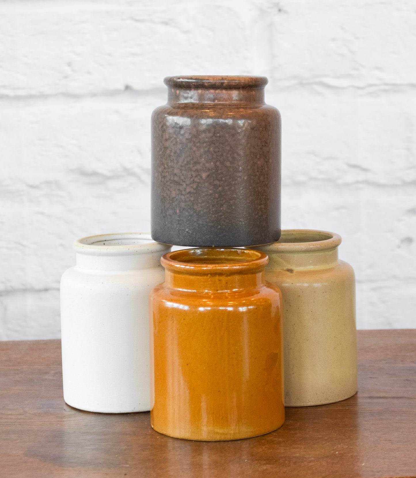 Vintage-Inspired Mini Stoneware Crock