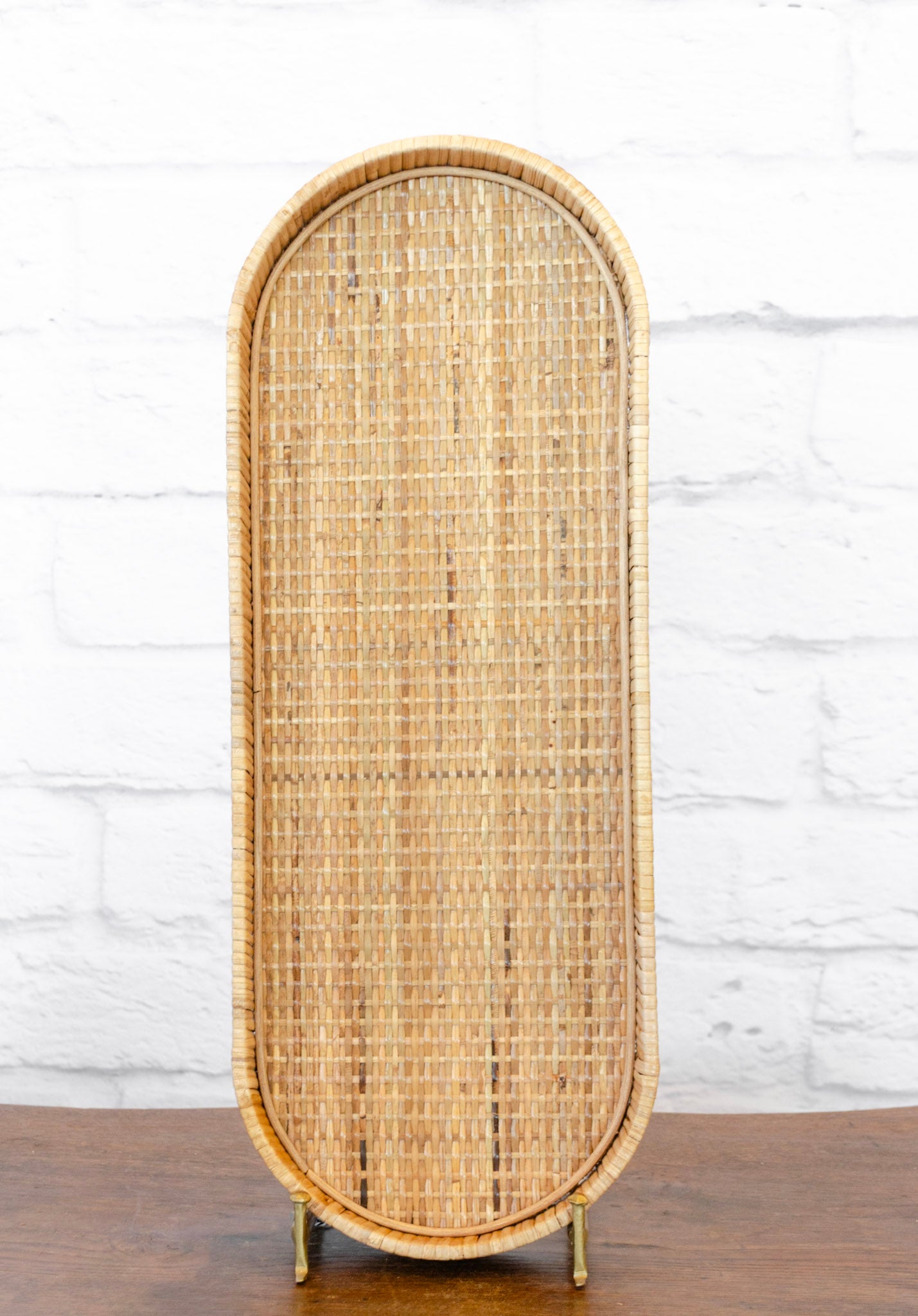Handwoven Oval Rattan Tray