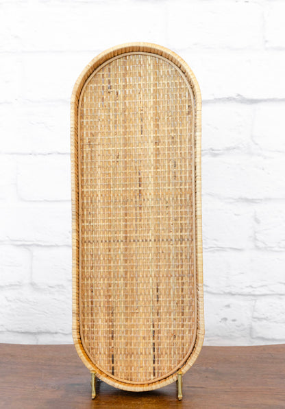 Handwoven Oval Rattan Tray