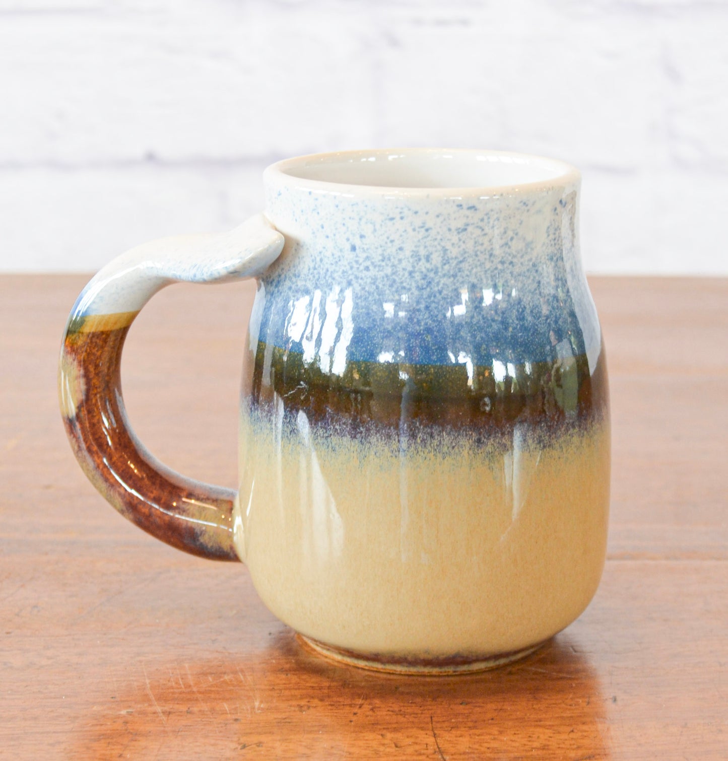 Whale Tail Handle Stoneware Mug